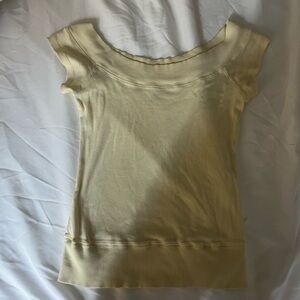 Brandy Melville Butter Yellow off the Shoulder Top
